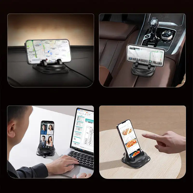360° RotateX – Supporto per telefono auto rotante | Montaggio su cruscotto e ventilazione | Misura universale