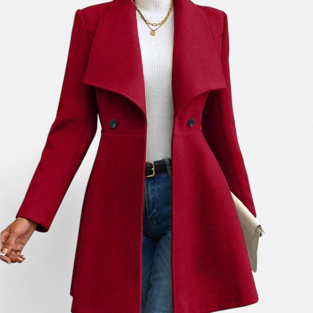 Cappotto Invernale Donna in Misto Lana con Revers