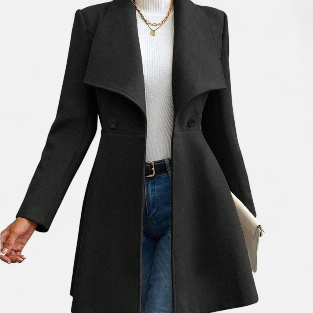 Cappotto Invernale Donna in Misto Lana con Revers