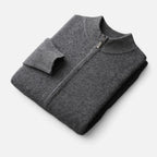 Cardigan Uomo in 100% Lana Merino con Zip e Collo Alto