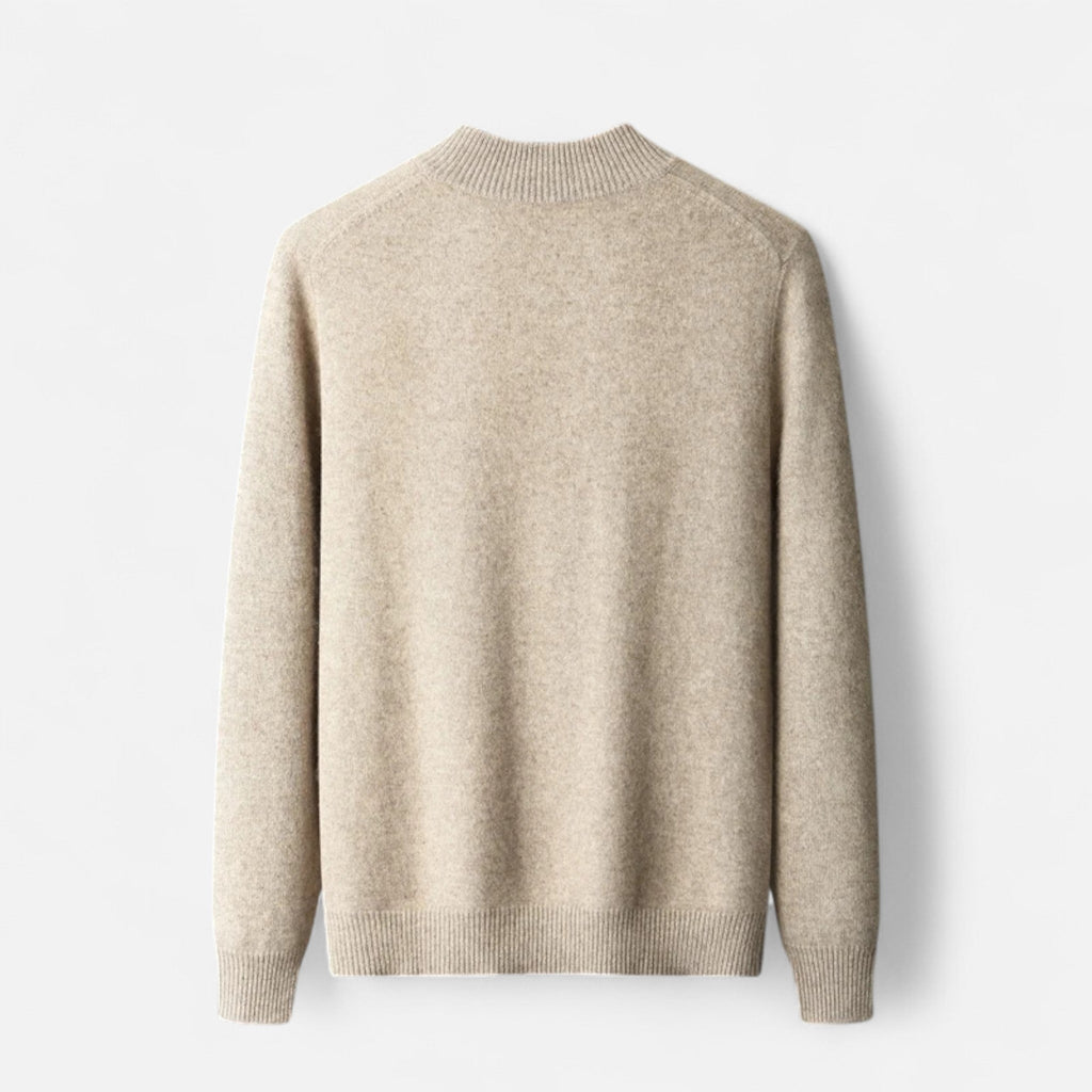 Cardigan Uomo in 100% Lana Merino con Zip e Collo Alto