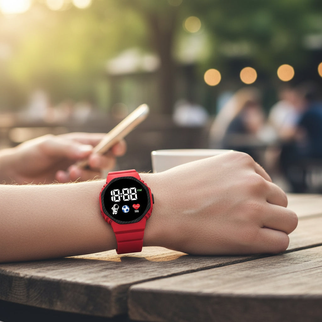 Børns Eventyr Sportsur – LED Skærm, Vandtæt Design & Robust Byggekvalitet