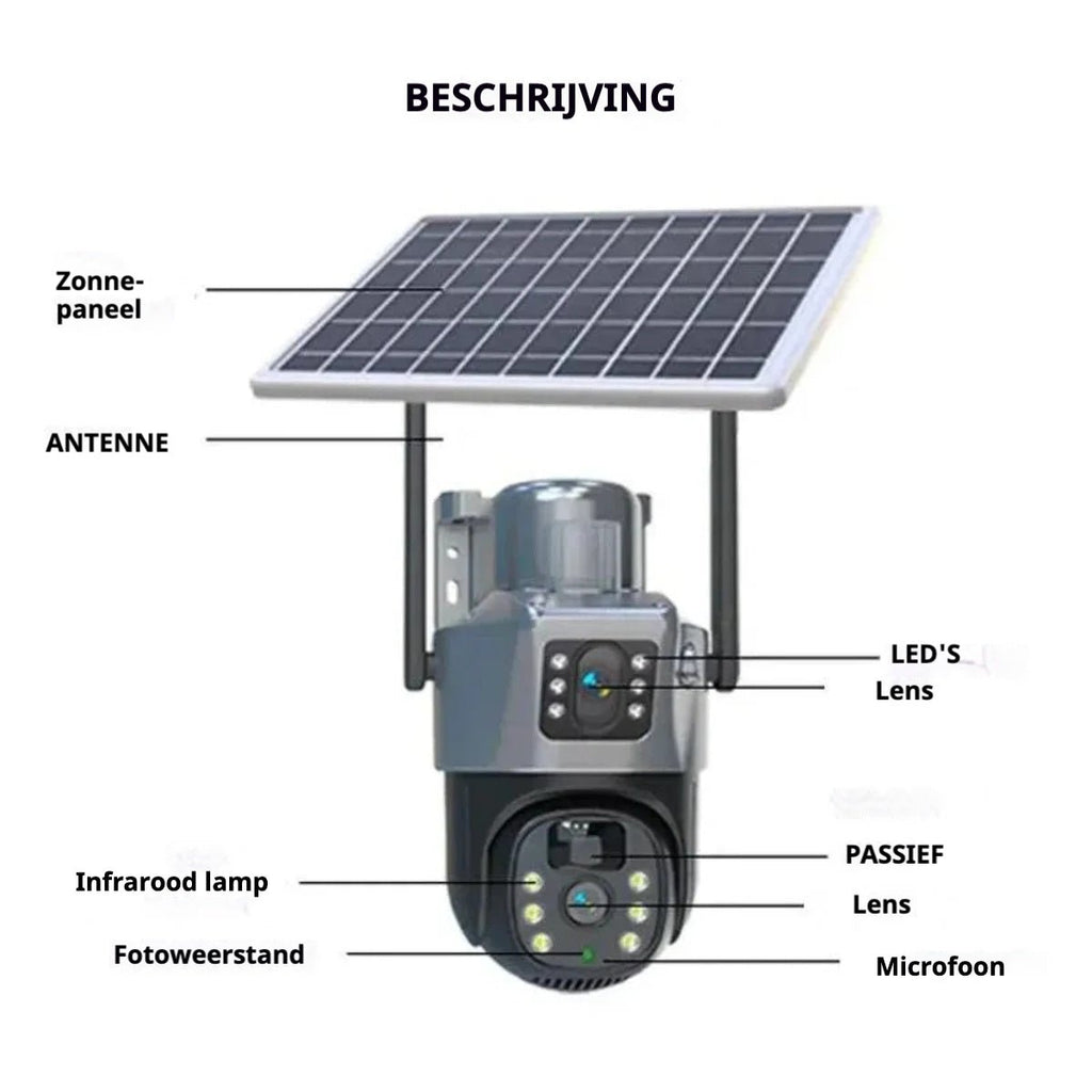 Solpanel - Trådløst Overvågningskamera