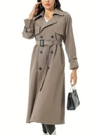Trench Donna Lungo Doppiopetto con Cintura
