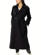 Trench Donna Lungo Doppiopetto con Cintura