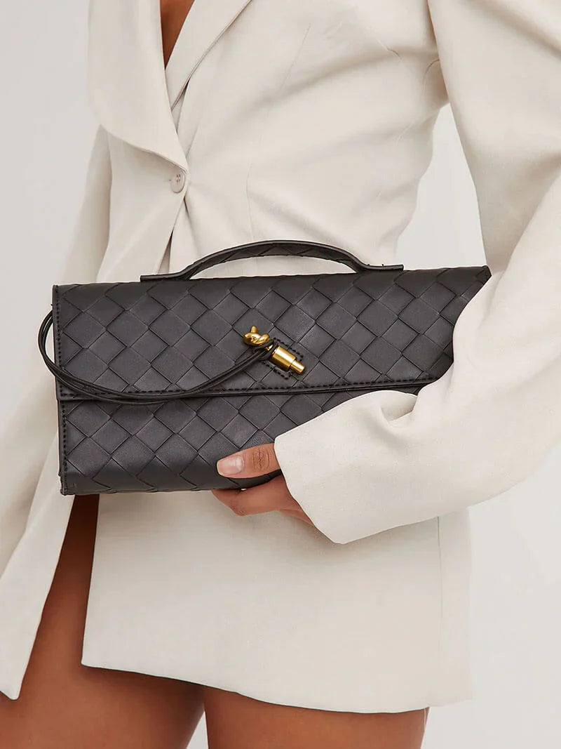 Cartera de mujer trenzada de cuero ecológico