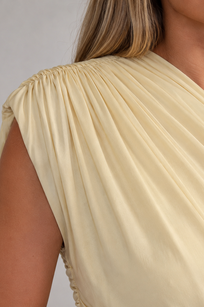 Robe de grossesse maxi à col asymétrique