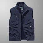 Gilet Uomo Smanicato con Zip, Collo Alto e Tasche