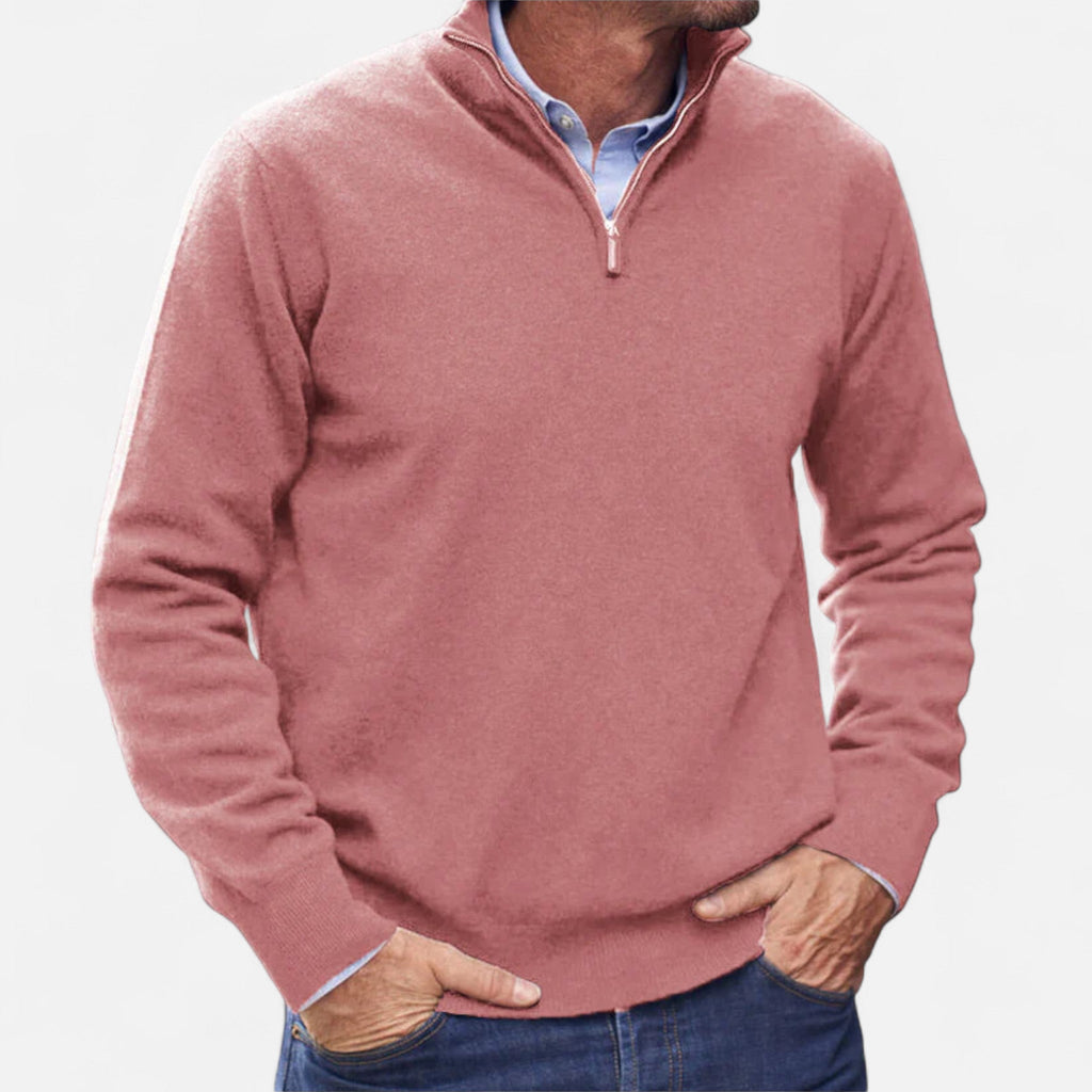 Pull élégant pour homme avec fermeture éclair - Confort et style raffiné