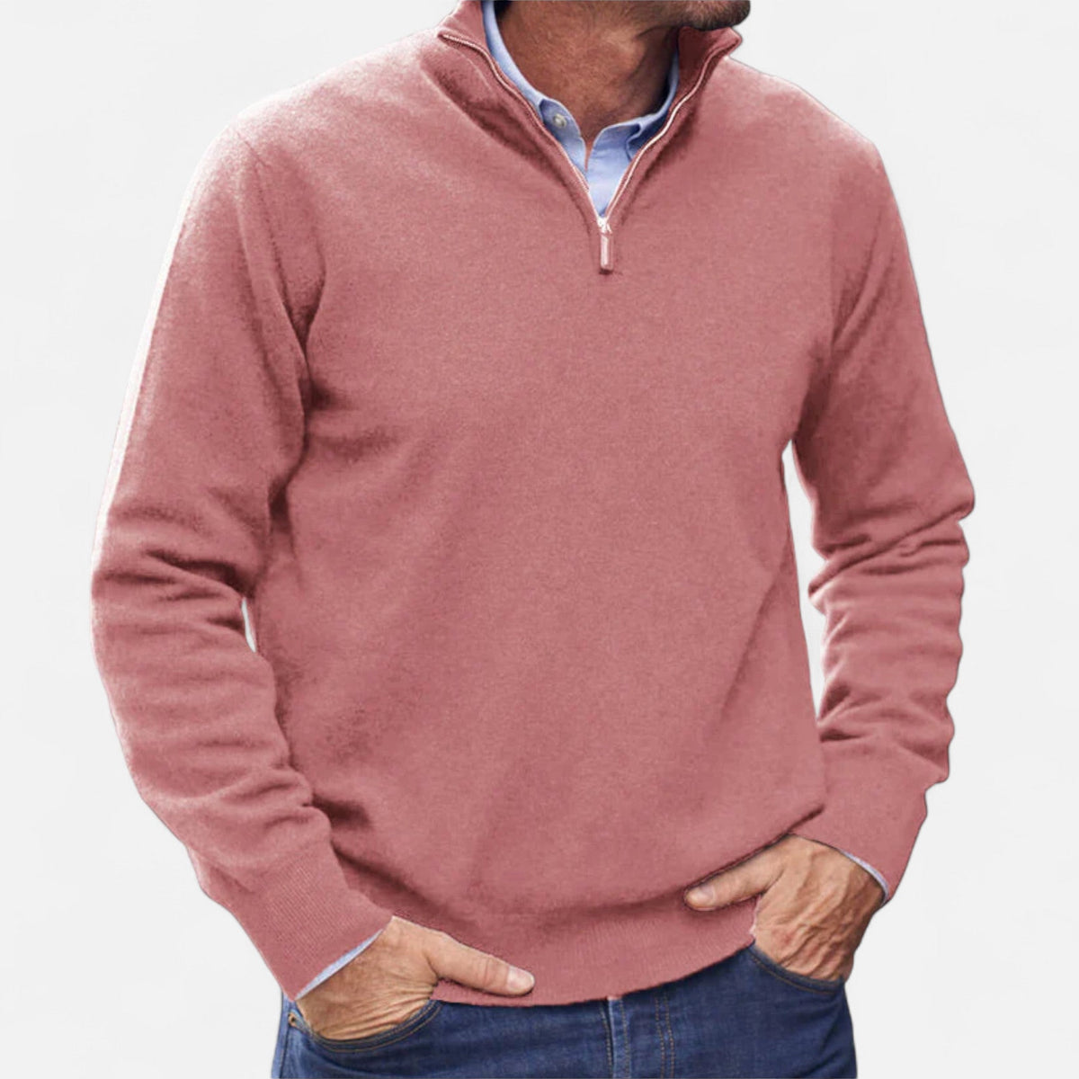 Pull élégant pour homme avec fermeture éclair - Confort et style raffiné
