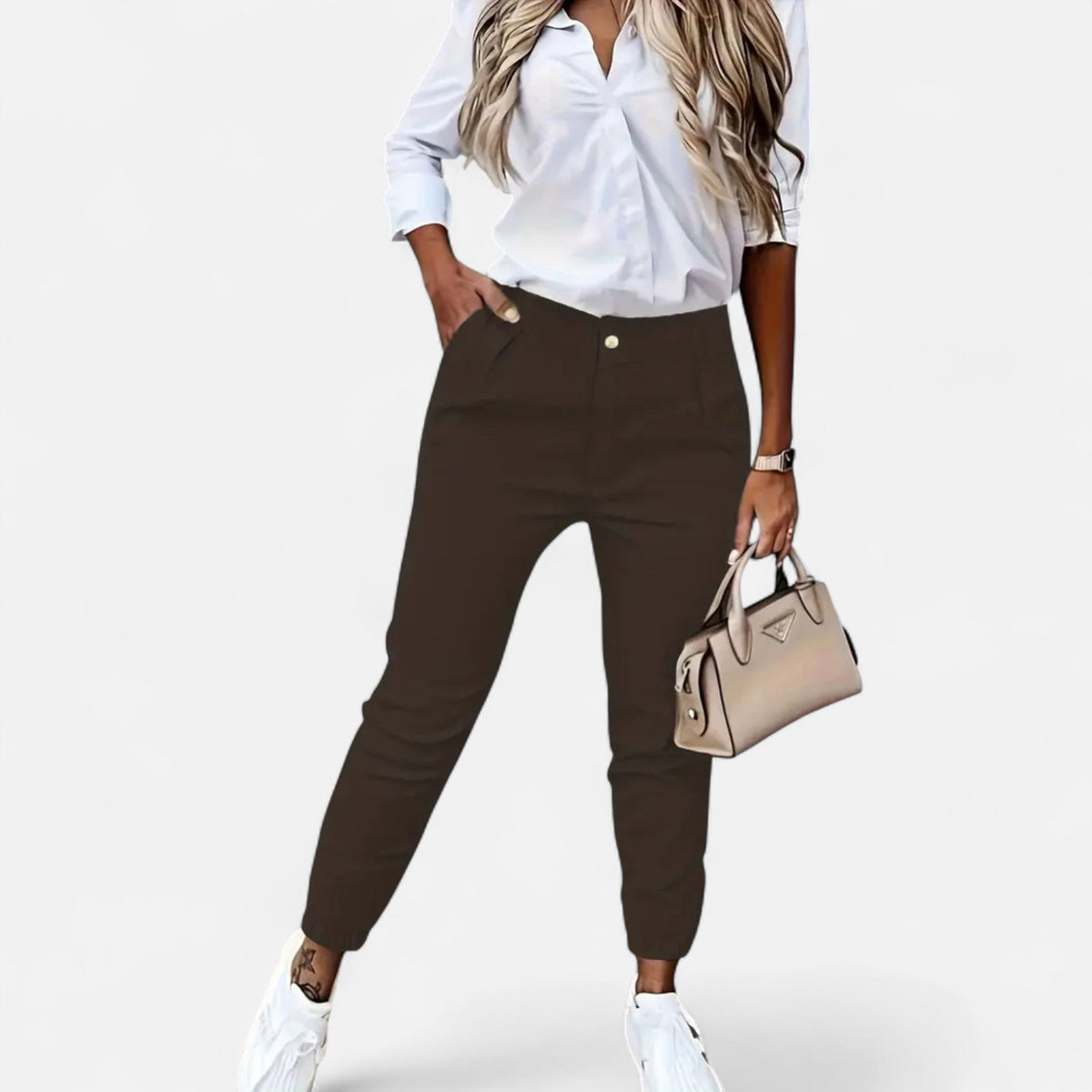 Pantaloni Donna Slim Fit a Vita Alta dal Taglio Elegante