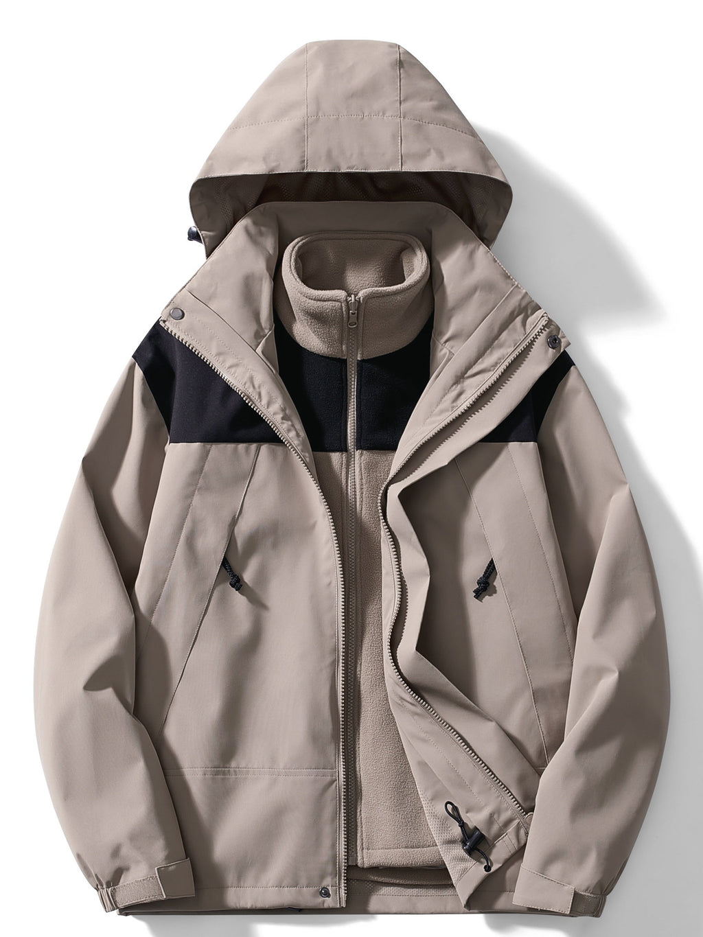 Giacca Outdoor Uomo 3 in 1 con Cappuccio e Interno Removibile