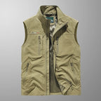 Gilet Uomo Smanicato con Zip, Collo Alto e Tasche