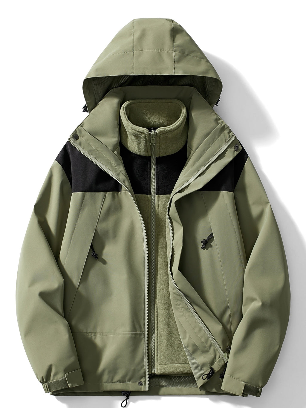 Giacca Outdoor Uomo 3 in 1 con Cappuccio e Interno Removibile