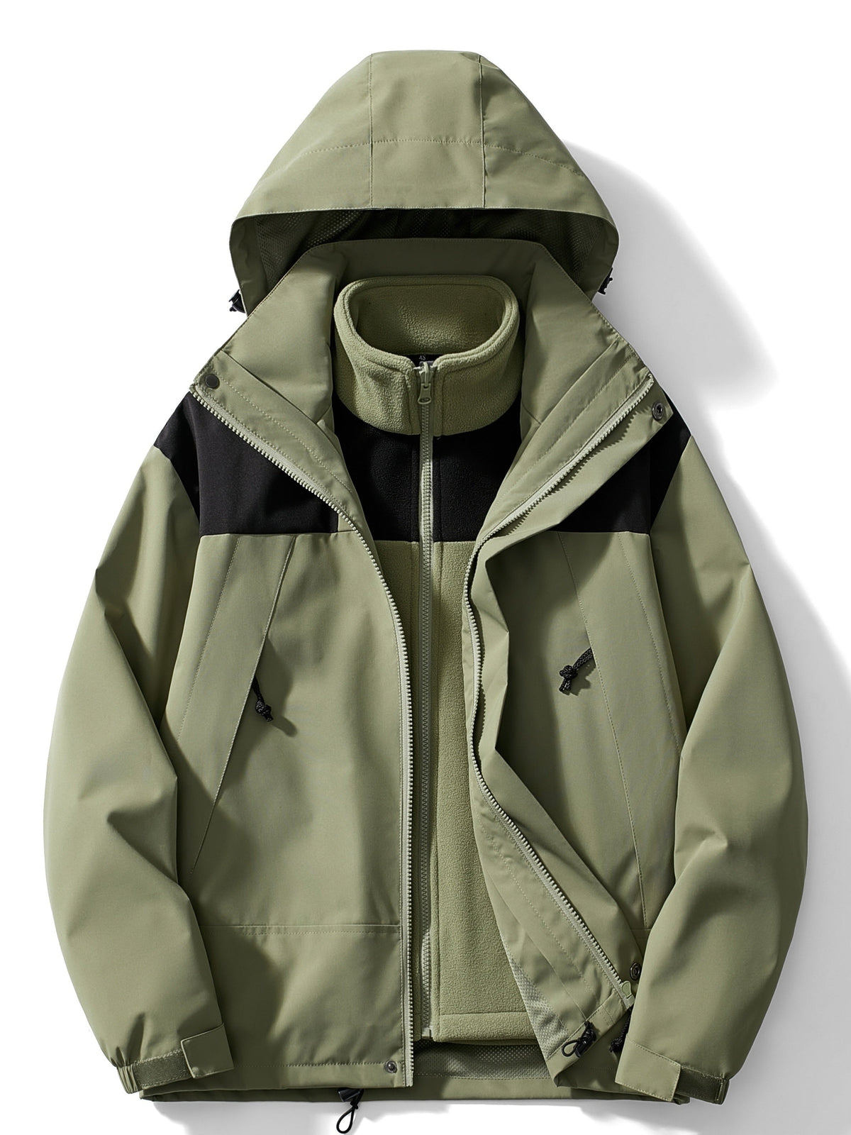 Chaqueta outdoor para hombre 3 en 1 con capucha e interior extraíble