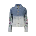 Camisa chaqueta de mujer de denim azul