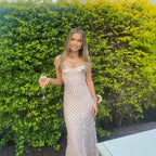 Abito Maxi Donna con Paillettes e Scollo a Cuore