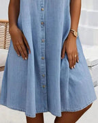 Midikjole Revers Design Elegant Sommerstil