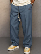 Pantalones elegantes para hombre con cordón ajustable – Corte sartorial informal elegante