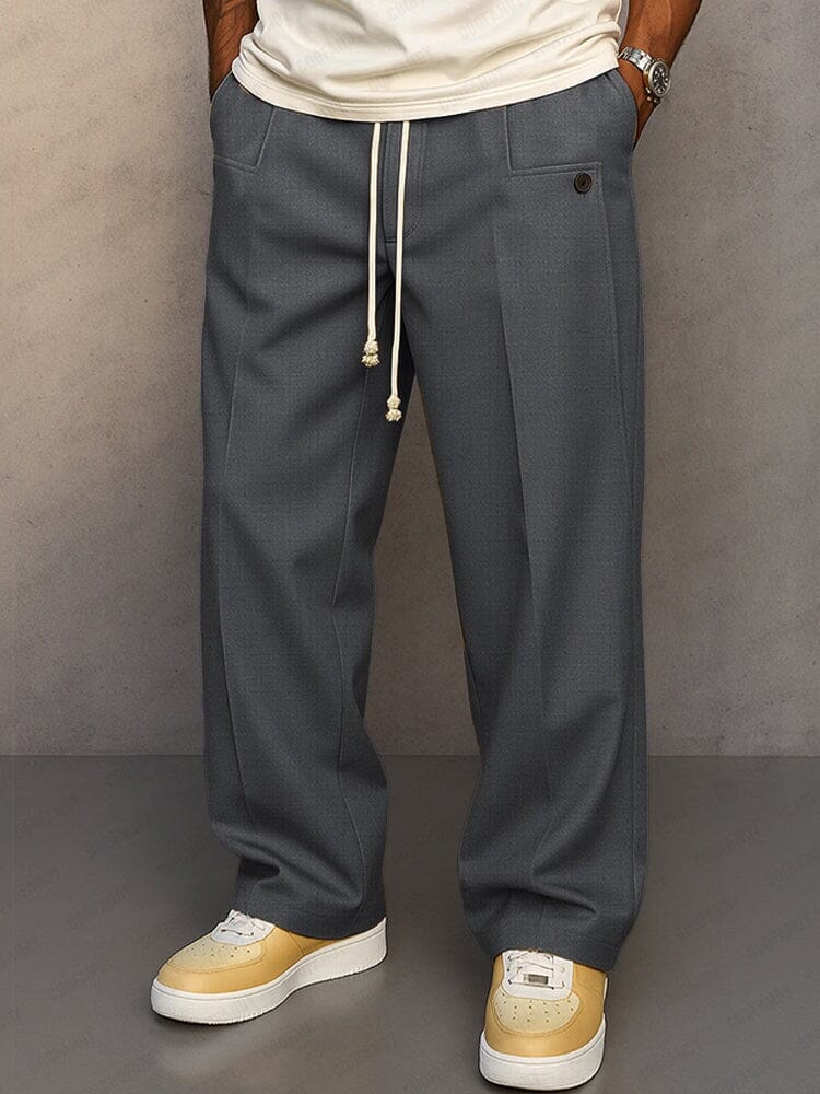 Pantalon élégant pour homme avec cordon de serrage – Coupe tailleur smart casual