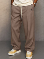 Pantalones elegantes para hombre con cordón ajustable – Corte sartorial informal elegante