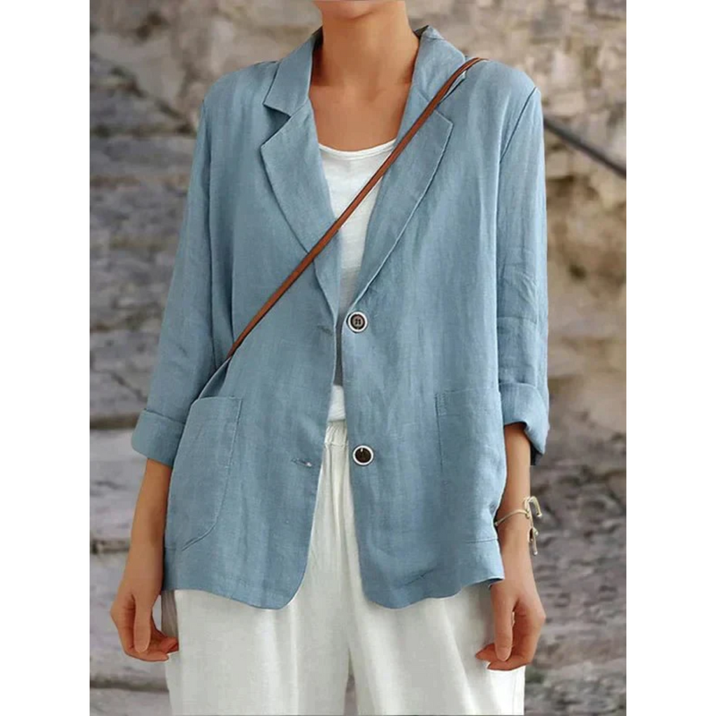 Blazer de mujer de lino ligero con corte sastre