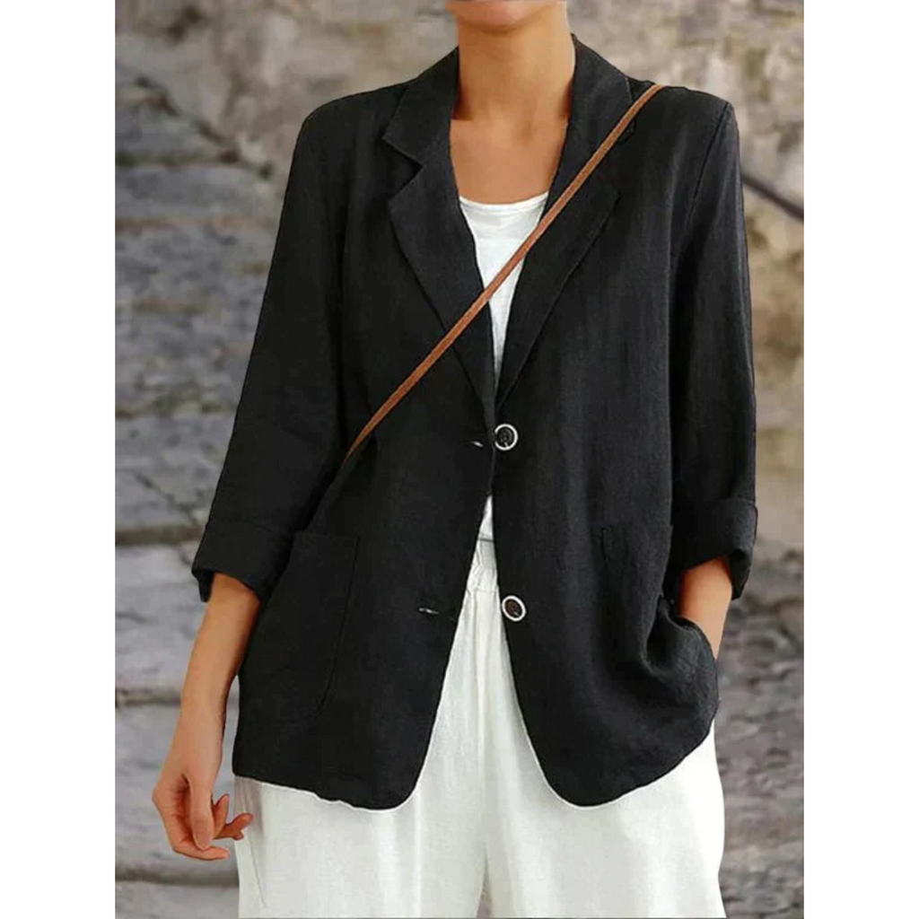 Blazer de mujer de lino ligero con corte sastre