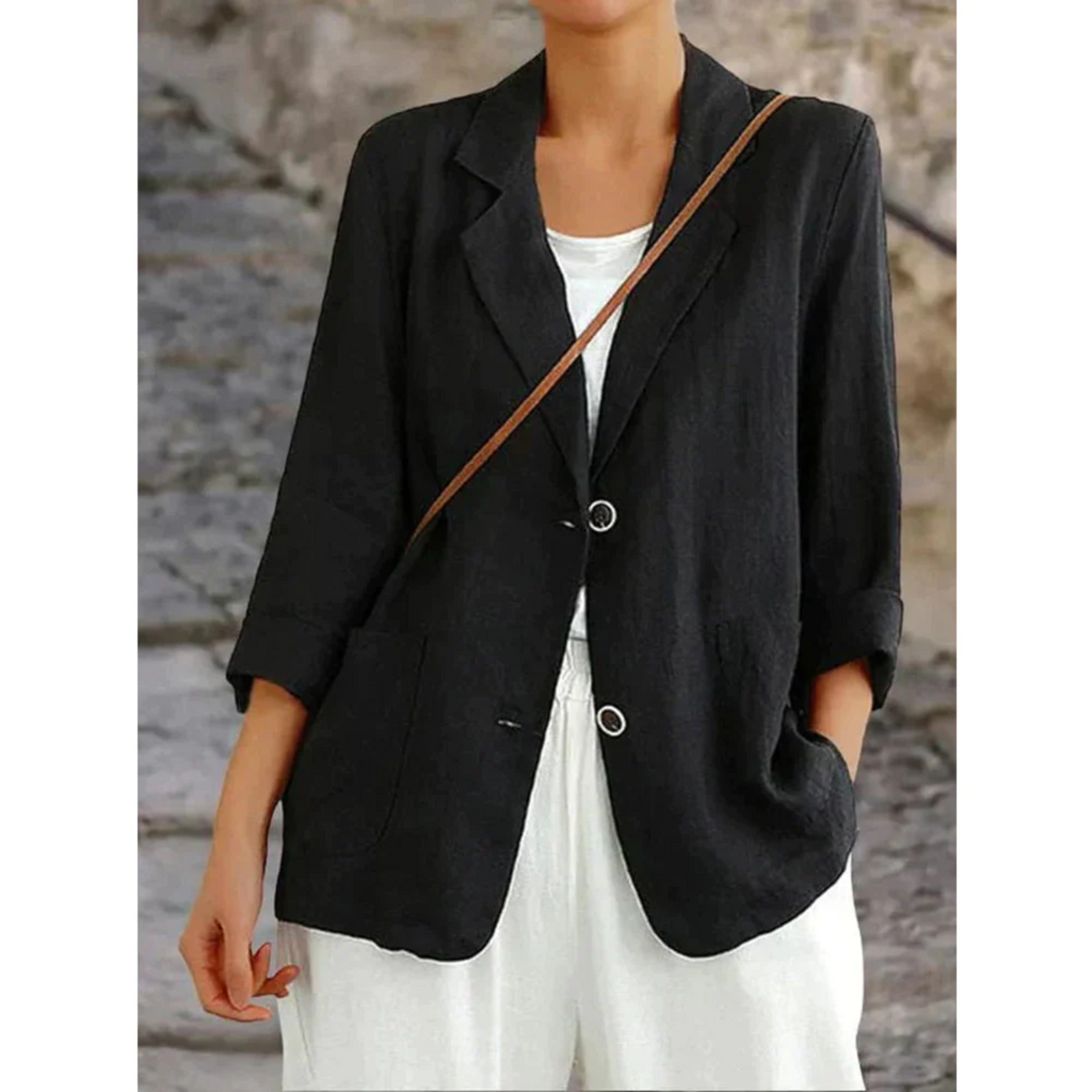 Blazer de mujer de lino ligero con corte sastre