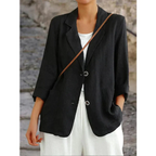 Blazer de mujer de lino ligero con corte sastre