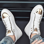 Sneakers Alte Uomo con Punta Metallizzata e Zip Laterale – Stile Streetwear Moderno