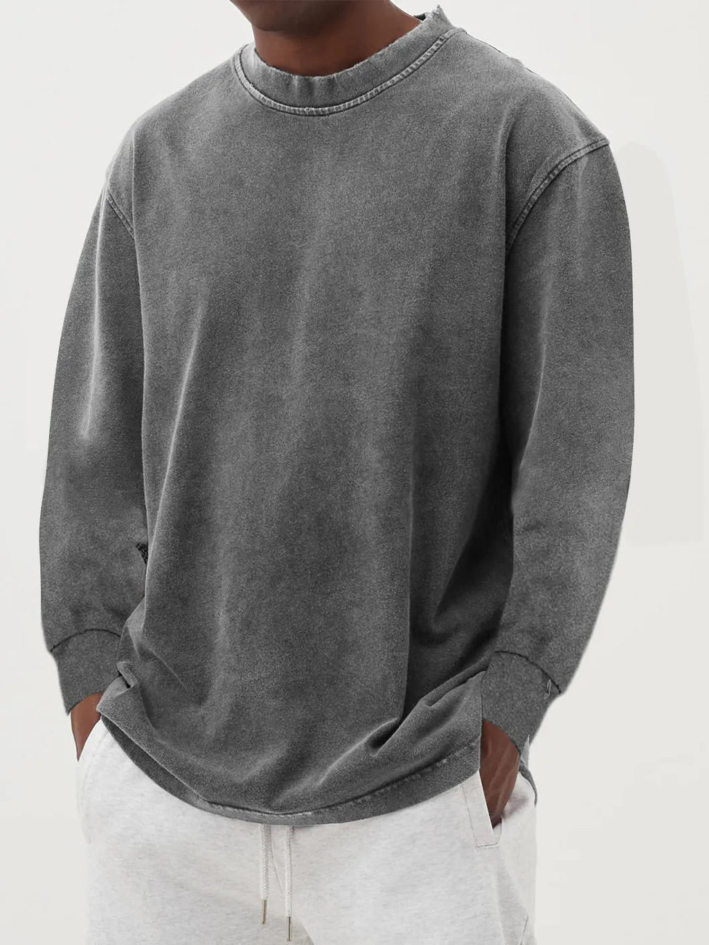 Maglione Uomo Oversize in Maglia con Spalle Scese