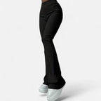 Leggings pour femme Valmonti taille haute - coupe slim élégante côtelée
