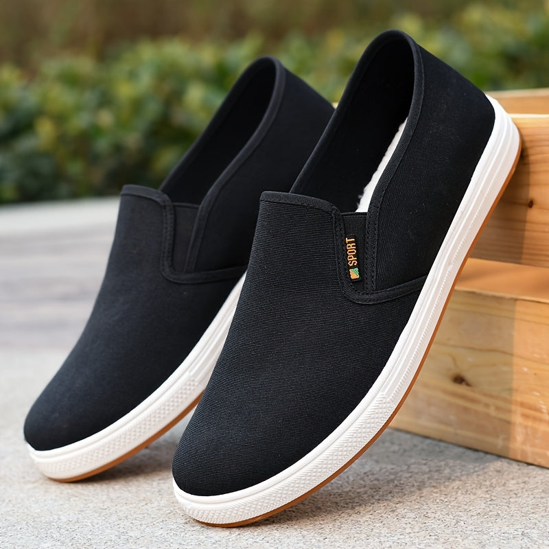 Mocassins homme en toile à enfiler - légers, confortables et avec empiècements élastiques