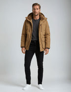 Chaqueta de invierno para hombre con capucha – parka acolchada y cálida con bolsillos