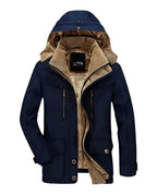 Chaqueta de invierno para hombre con capucha – parka acolchada y cálida con bolsillos