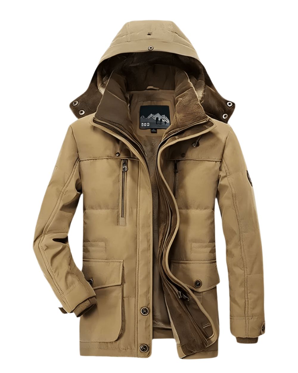 Chaqueta de invierno para hombre con capucha – parka acolchada y cálida con bolsillos