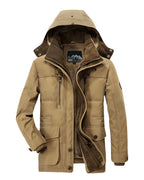 Chaqueta de invierno para hombre con capucha – parka acolchada y cálida con bolsillos