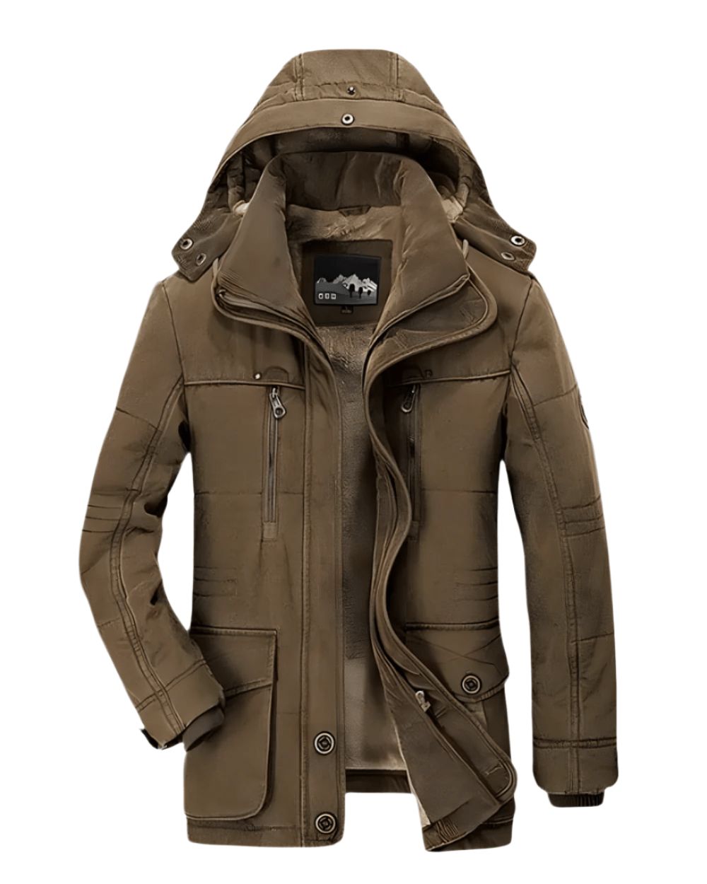 Chaqueta de invierno para hombre con capucha – parka acolchada y cálida con bolsillos