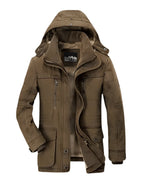 Chaqueta de invierno para hombre con capucha – parka acolchada y cálida con bolsillos