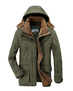 Chaqueta de invierno para hombre con capucha – parka acolchada y cálida con bolsillos