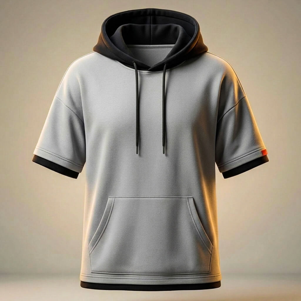 T-Shirt Uomo con Cappuccio in Cotone Peruviano