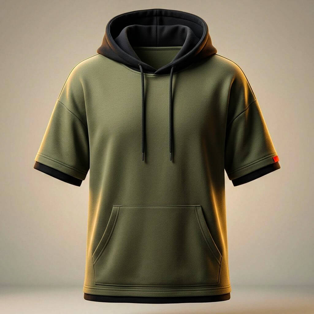 T-Shirt Uomo con Cappuccio in Cotone Peruviano