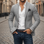 Blazer de hombre de corte entallado con un botón de estilo sartorial