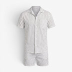 Completo da Uomo ANFINITE con Camicia a Righe e Pantaloncini
