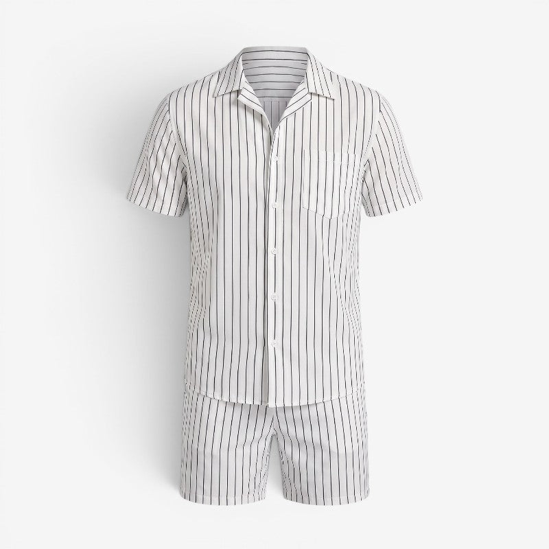 Completo da Uomo ANFINITE con Camicia a Righe e Pantaloncini