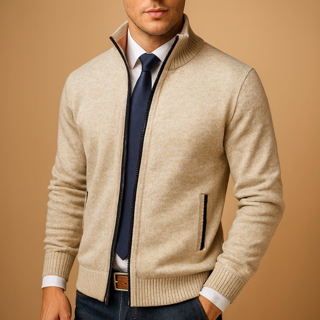 Cardigan Uomo Classico in Maglia con Zip Integrale