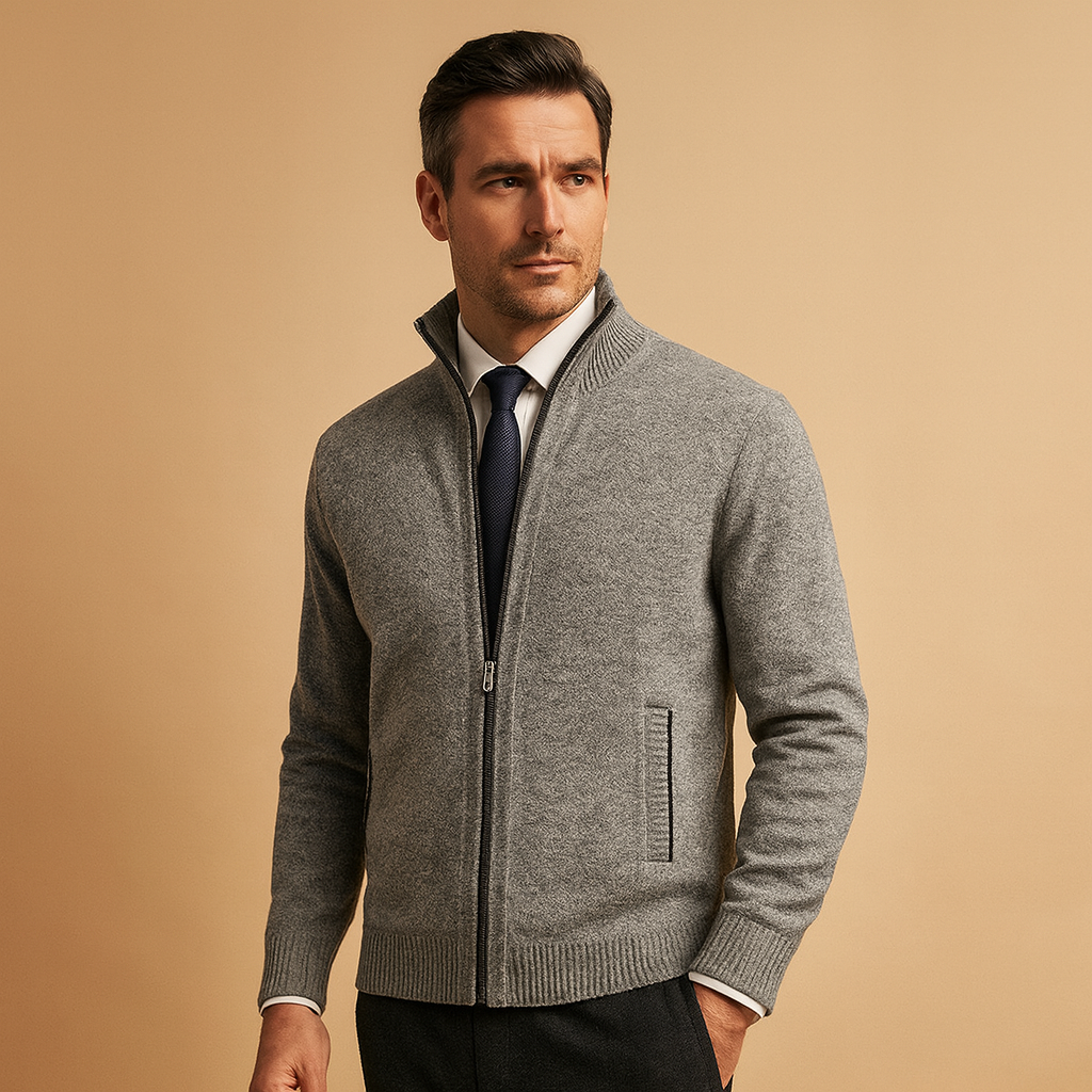 Cardigan Uomo Classico in Maglia con Zip Integrale