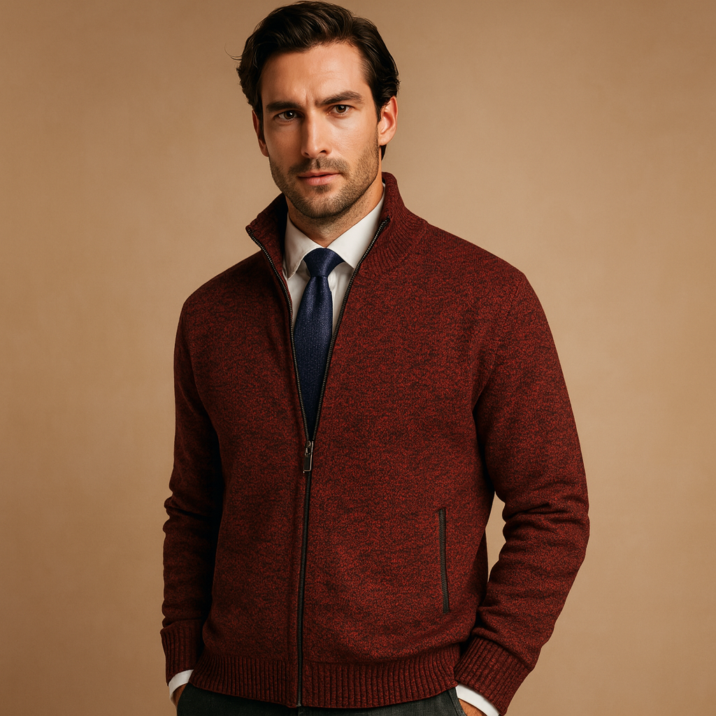 Cardigan Uomo Classico in Maglia con Zip Integrale
