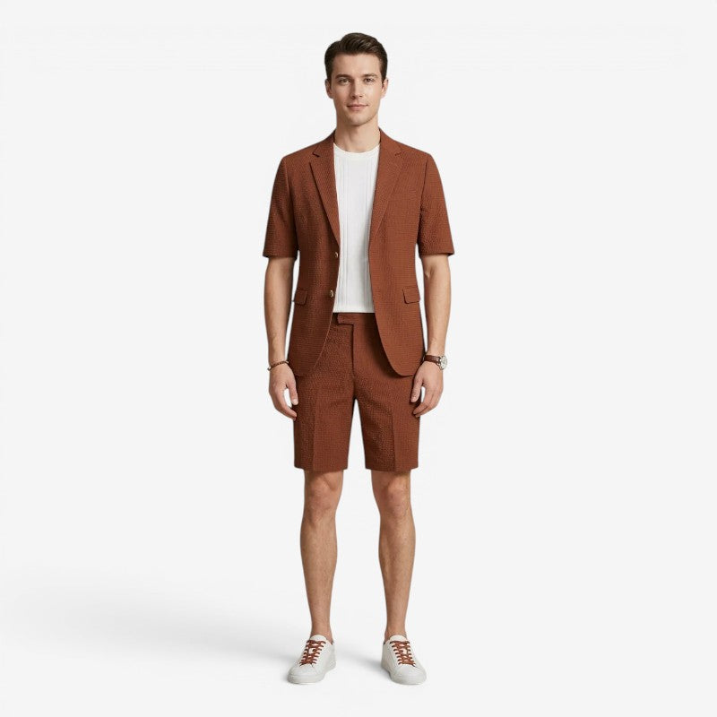 Completo Elegante da Uomo ANFINITE con Blazer a Maniche Corte e Pantaloni