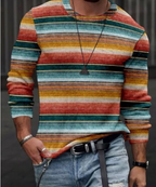 Sudadera de hombre a rayas con cuello redondo – Ligera, cómoda e informal